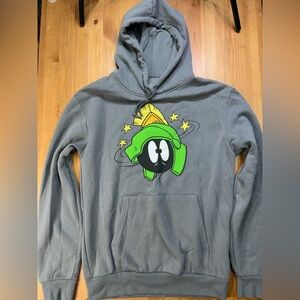Looney Tunes Gray Hoodie with Marvin The Martian